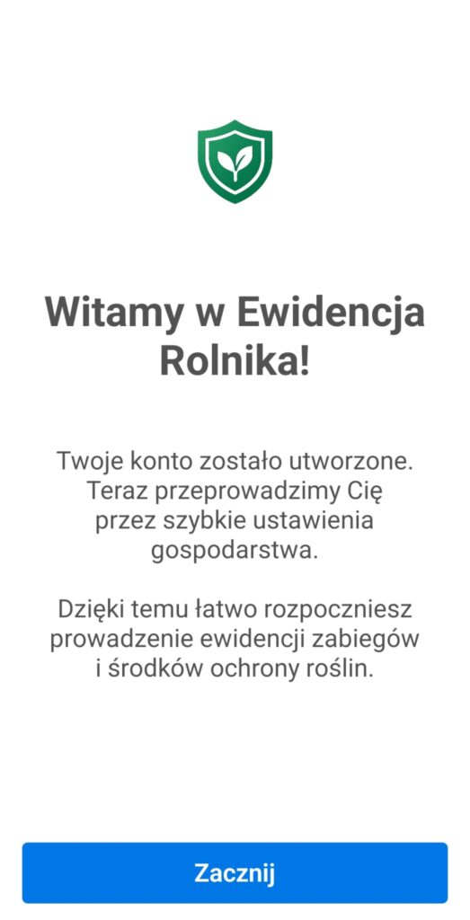 Ewidencja Rolnika - Ekran powitalny