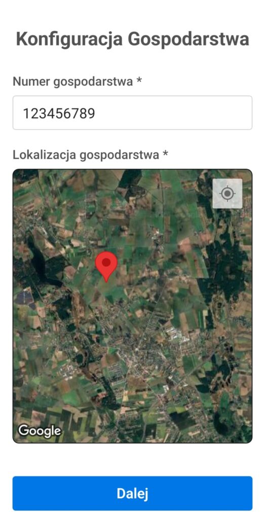 Ewidencja Rolnika - Ekran  konfiguracji gospodarstwa