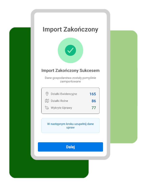 Ewidencja Rolnika - Ekran podsumowania importu ARiMR