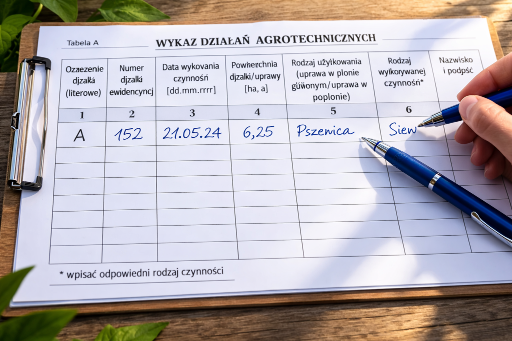 Rejestr zabiegów agrotechnicznych